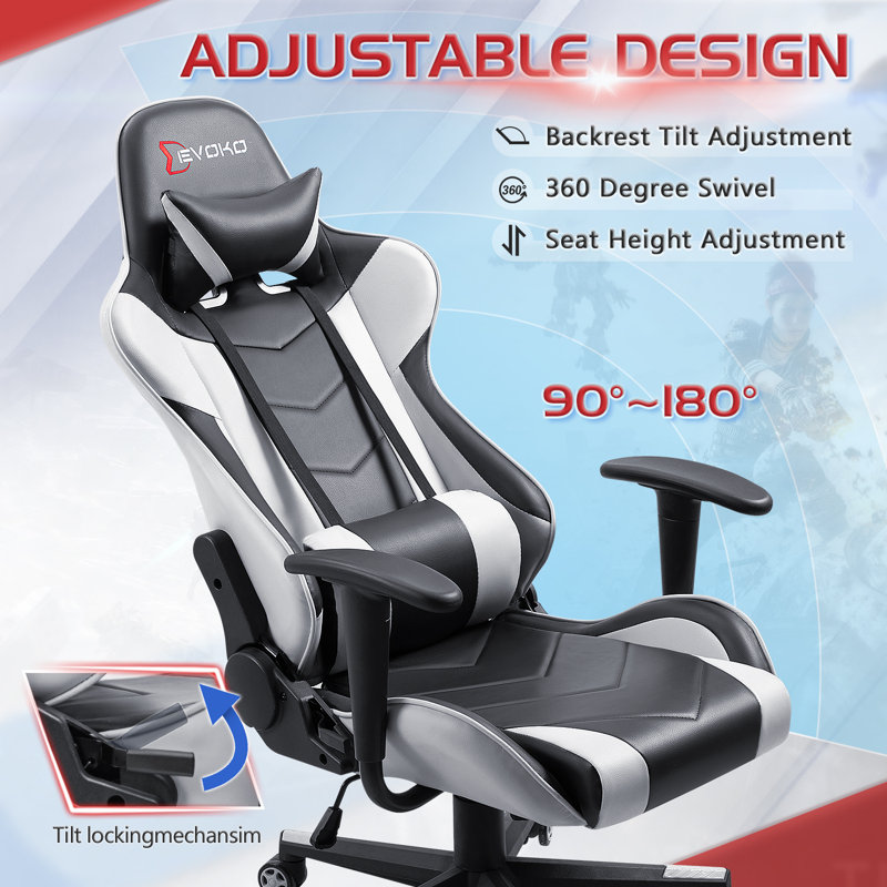 Devoko Reclining Ergonomic Swiveling PC & Racing Game Chair & Reviews